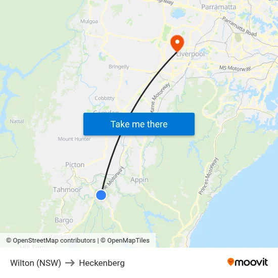 Wilton (NSW) to Heckenberg map