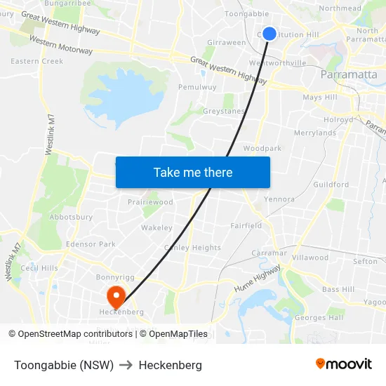 Toongabbie (NSW) to Heckenberg map