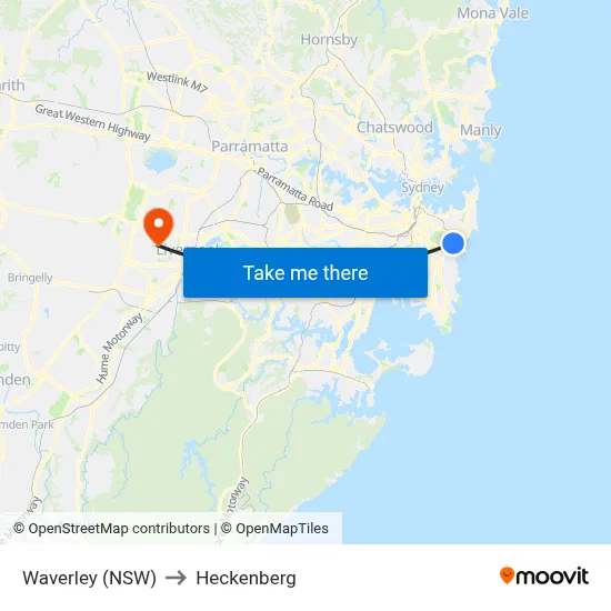 Waverley (NSW) to Heckenberg map
