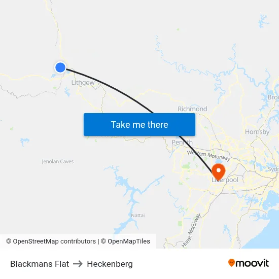 Blackmans Flat to Heckenberg map