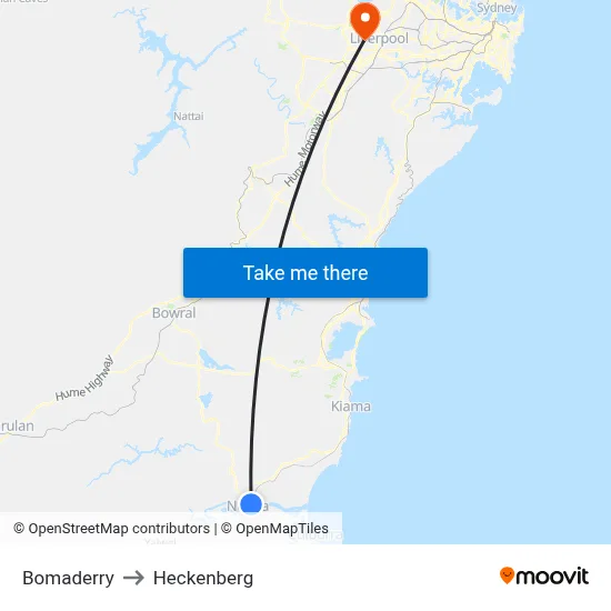 Bomaderry to Heckenberg map