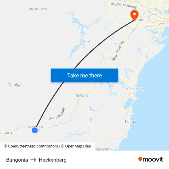 Bungonia to Heckenberg map