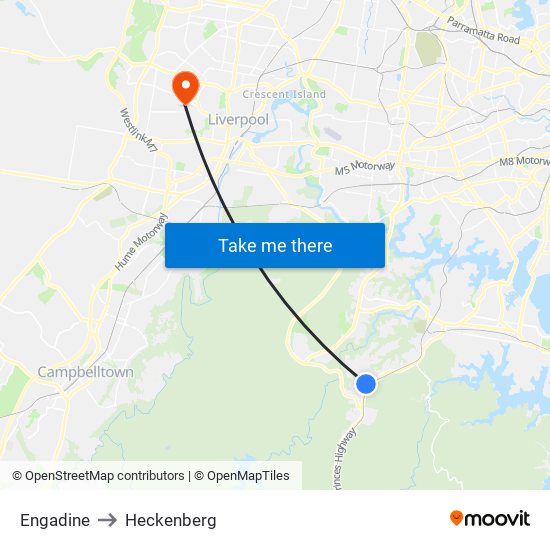 Engadine to Heckenberg map
