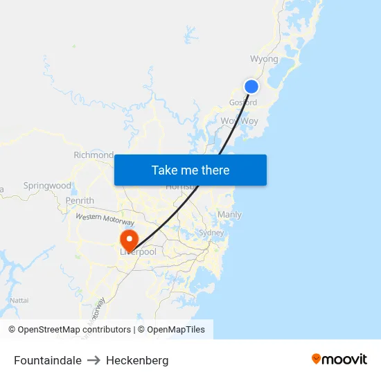 Fountaindale to Heckenberg map