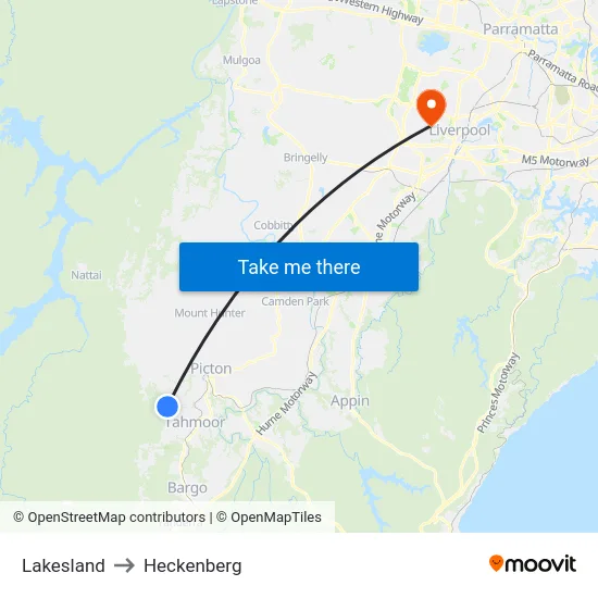Lakesland to Heckenberg map