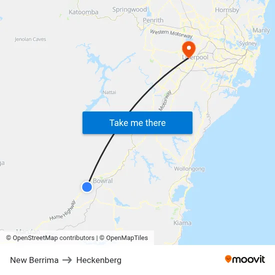 New Berrima to Heckenberg map