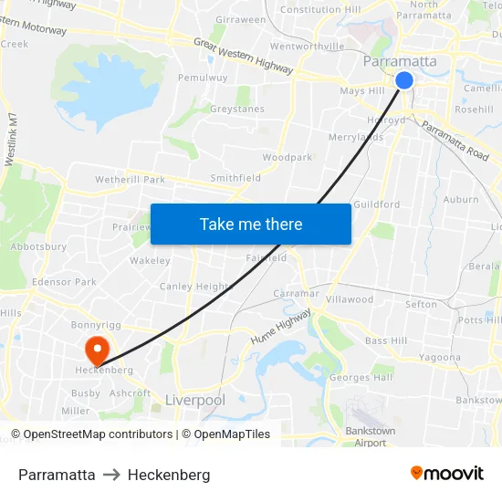 Parramatta to Heckenberg map