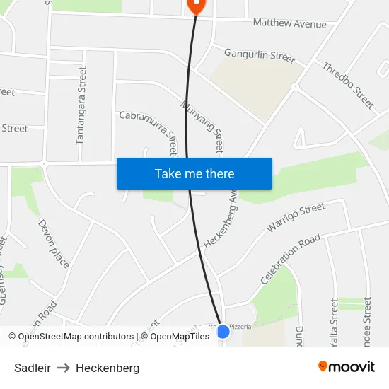 Sadleir to Heckenberg map