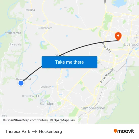 Theresa Park to Heckenberg map