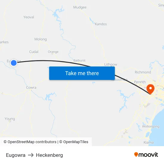 Eugowra to Heckenberg map