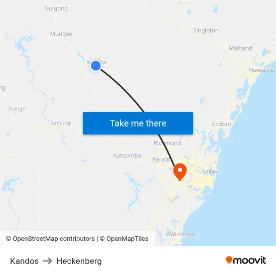 Kandos to Heckenberg map