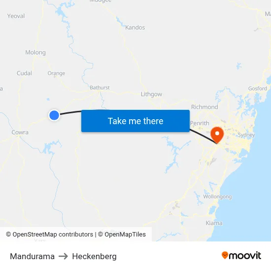 Mandurama to Heckenberg map