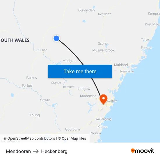 Mendooran to Heckenberg map