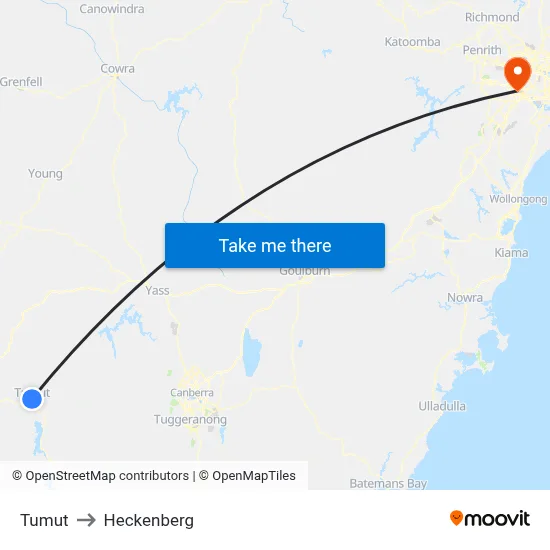 Tumut to Heckenberg map