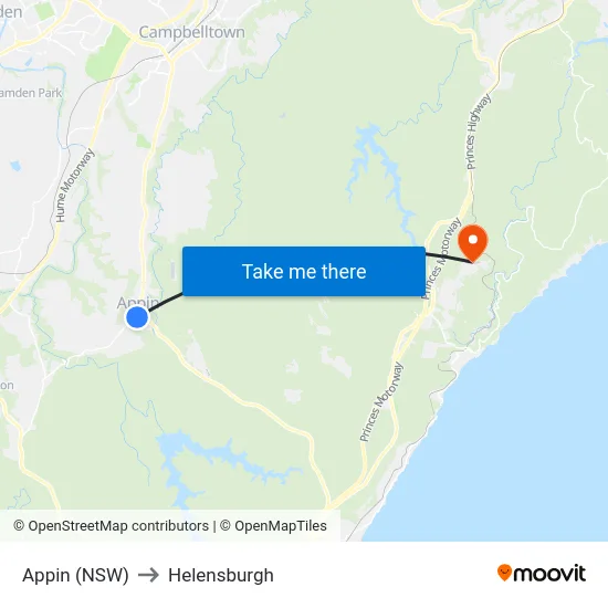 Appin (NSW) to Helensburgh map