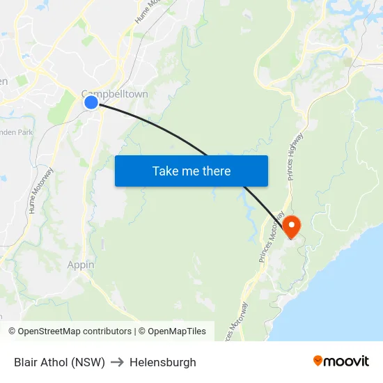 Blair Athol (NSW) to Helensburgh map