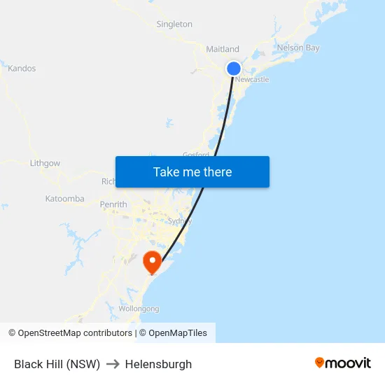 Black Hill (NSW) to Helensburgh map