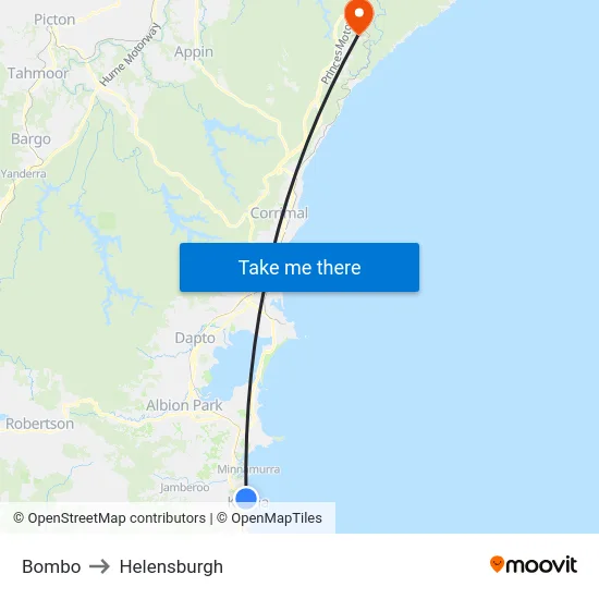 Bombo to Helensburgh map