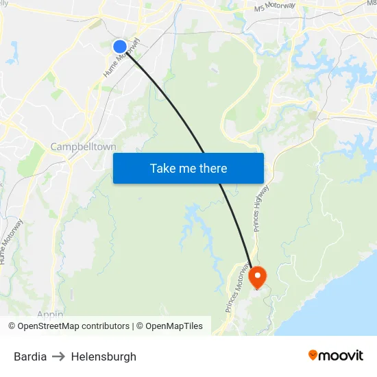 Bardia to Helensburgh map
