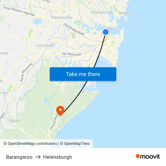 Barangaroo to Helensburgh map