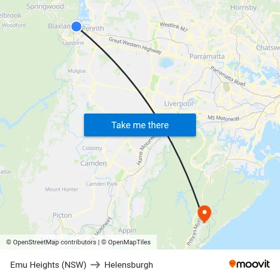 Emu Heights (NSW) to Helensburgh map