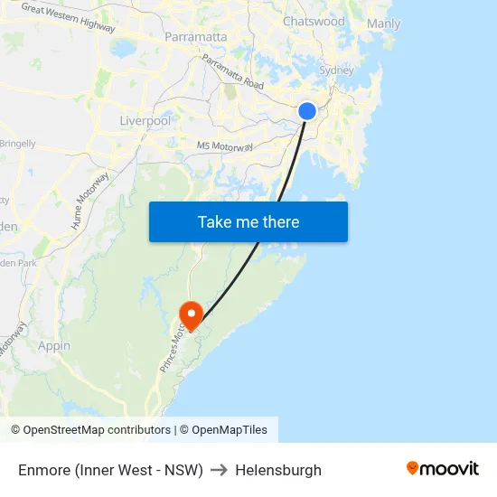 Enmore (Inner West - NSW) to Helensburgh map