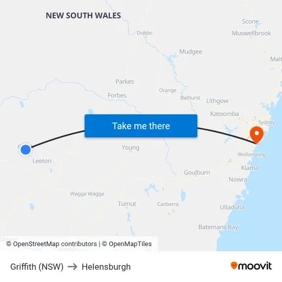 Griffith (NSW) to Helensburgh map
