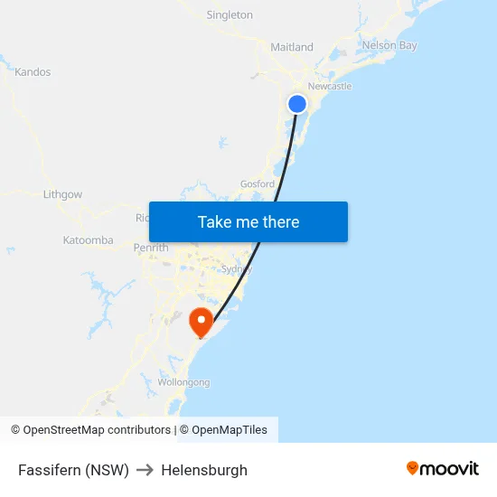 Fassifern (NSW) to Helensburgh map