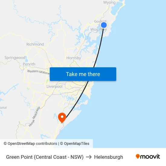 Green Point (Central Coast - NSW) to Helensburgh map