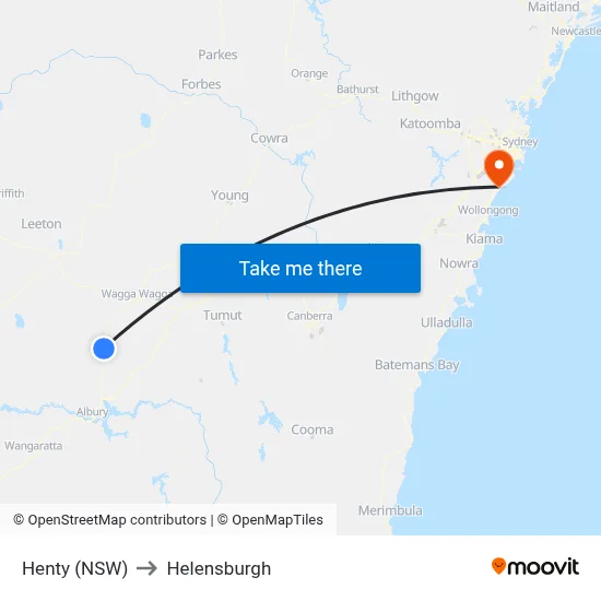 Henty (NSW) to Helensburgh map