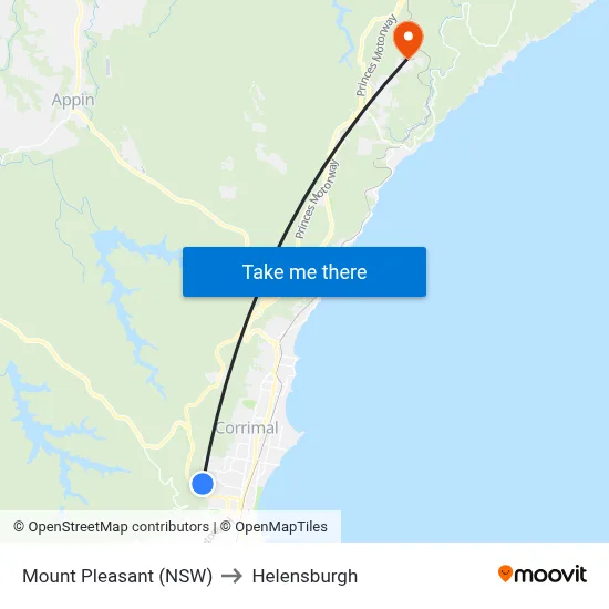 Mount Pleasant (NSW) to Helensburgh map
