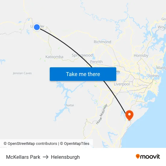 McKellars Park to Helensburgh map