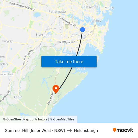 Summer Hill (Inner West - NSW) to Helensburgh map