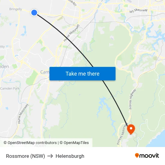 Rossmore (NSW) to Helensburgh map
