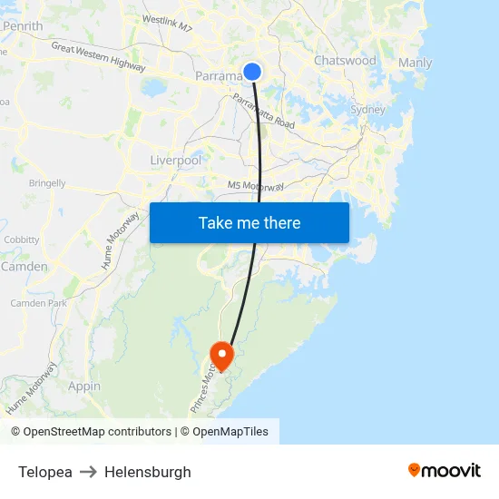 Telopea to Helensburgh map