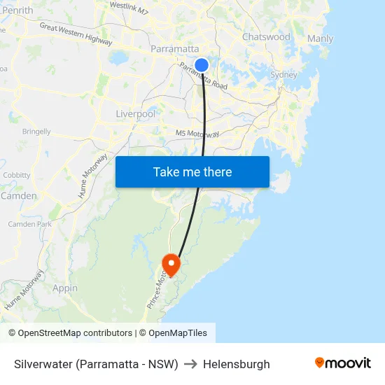 Silverwater (Parramatta - NSW) to Helensburgh map