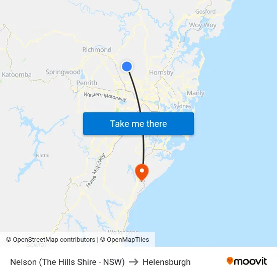 Nelson (The Hills Shire - NSW) to Helensburgh map