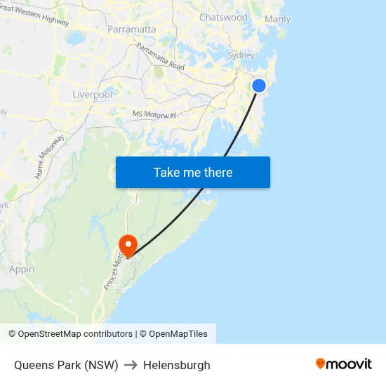Queens Park (NSW) to Helensburgh map
