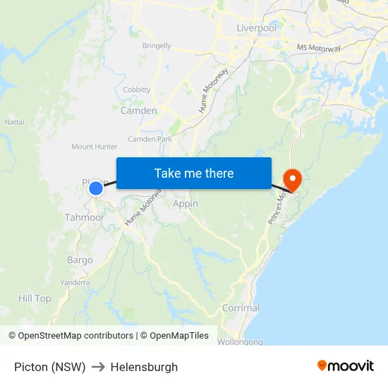 Picton (NSW) to Helensburgh map