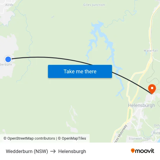 Wedderburn (NSW) to Helensburgh map