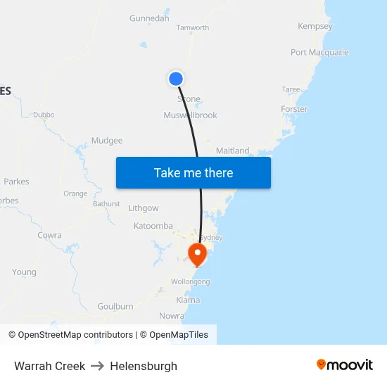 Warrah Creek to Helensburgh map