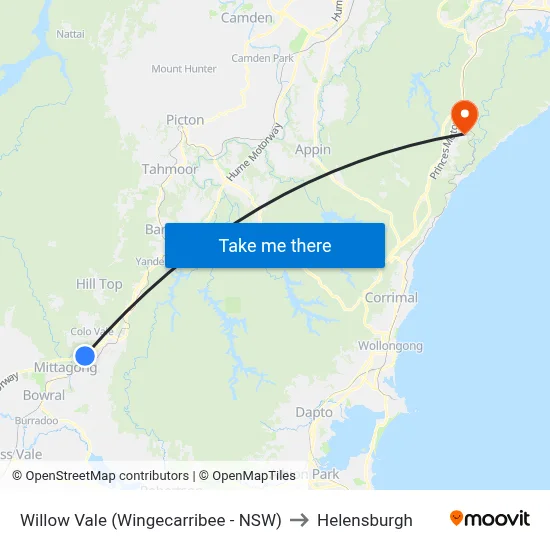 Willow Vale (Wingecarribee - NSW) to Helensburgh map