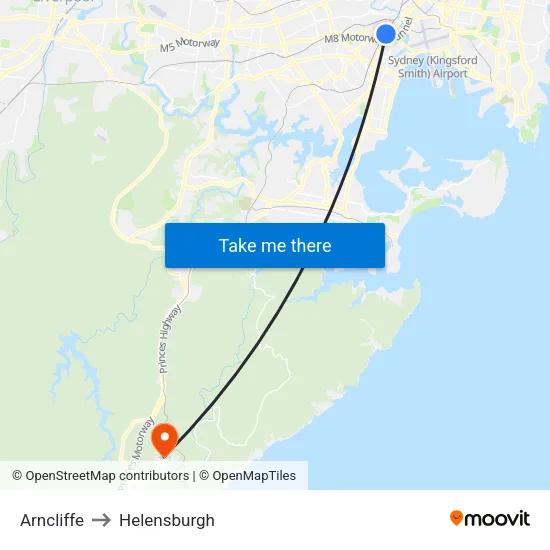 Arncliffe to Helensburgh map