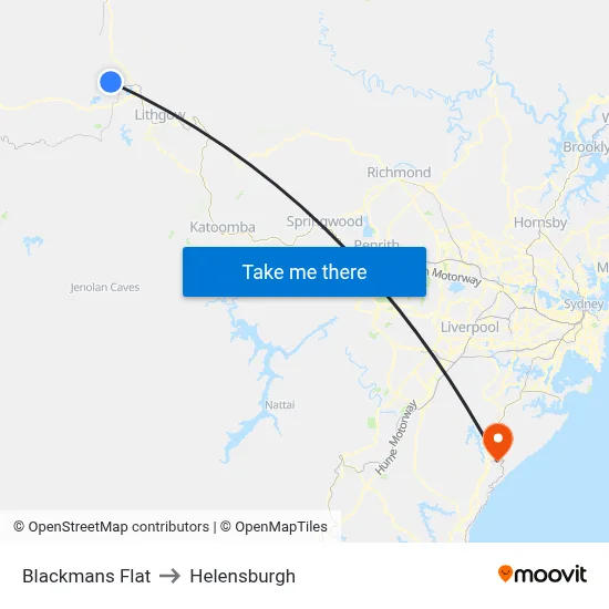 Blackmans Flat to Helensburgh map