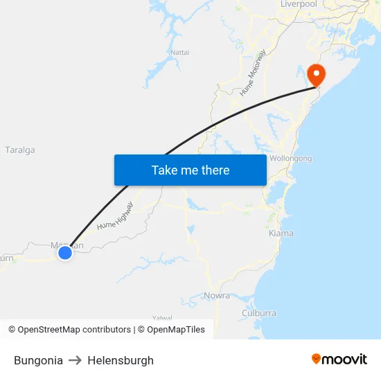 Bungonia to Helensburgh map