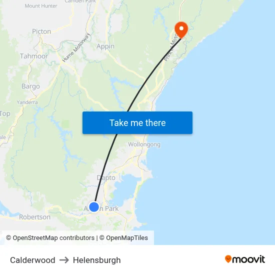 Calderwood to Helensburgh map