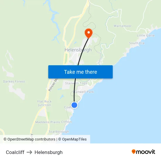Coalcliff to Helensburgh map