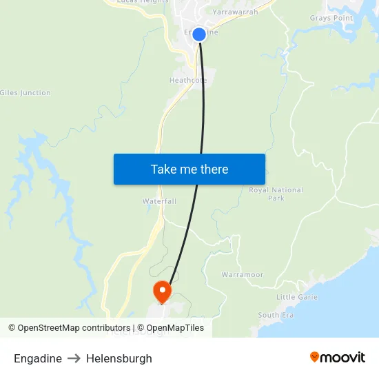 Engadine to Helensburgh map