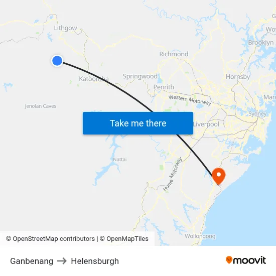 Ganbenang to Helensburgh map