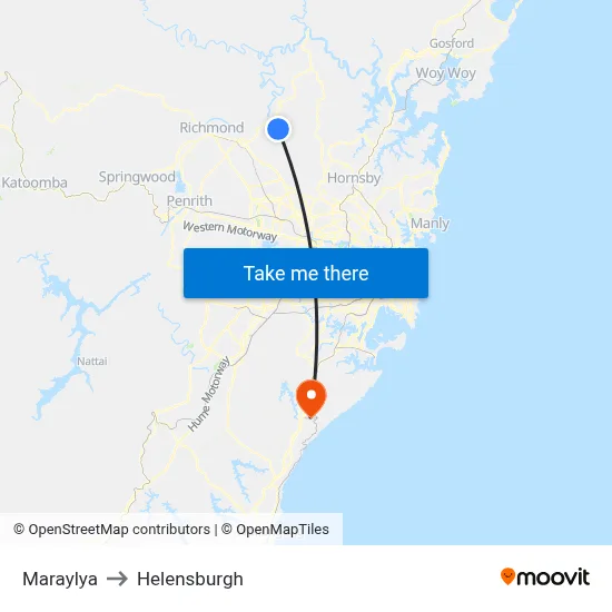 Maraylya to Helensburgh map